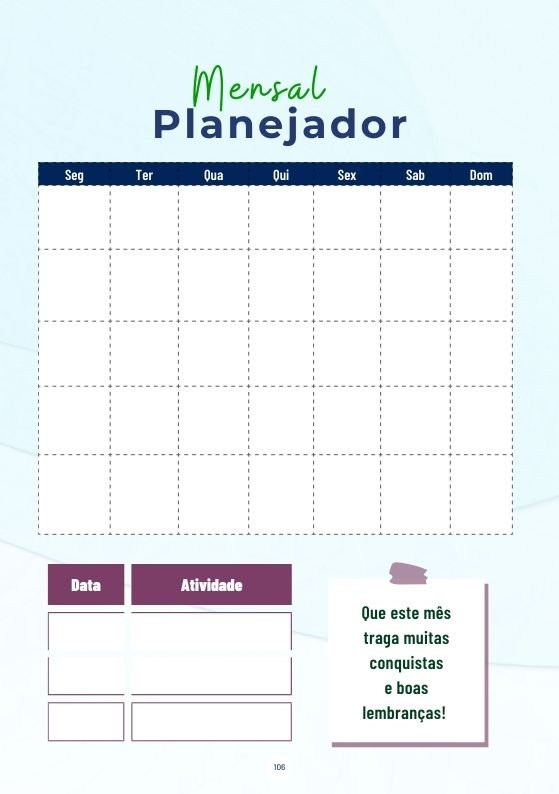 Planejador Mensal
